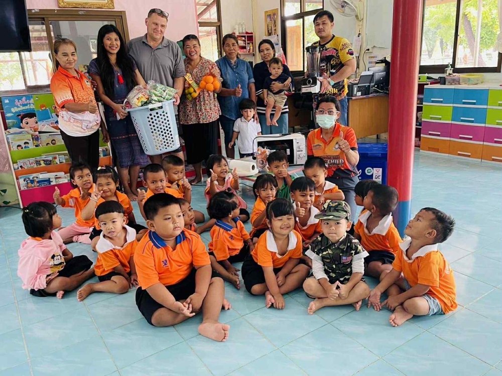 Ben Cunningham visiting a village school in Isan